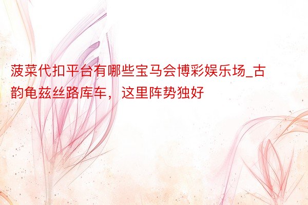 菠菜代扣平台有哪些宝马会博彩娱乐场_古韵龟兹丝路库车，这里阵势独好